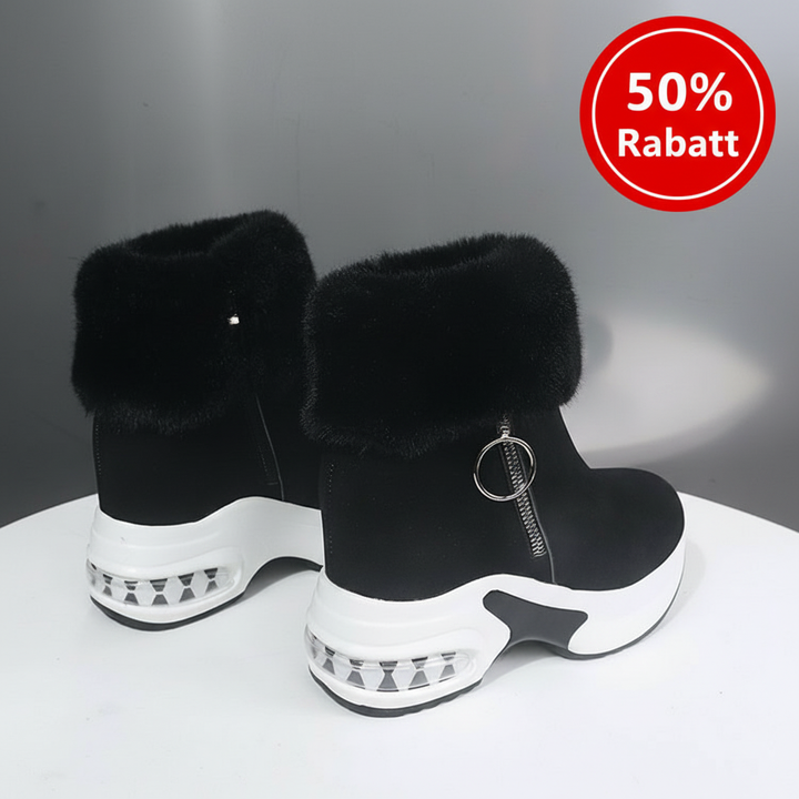 Damen Winter-Stiefeletten mit Fell – Warm, Leicht & Rutschfest