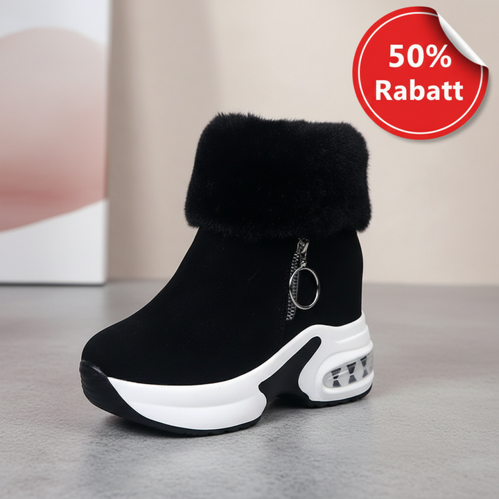 Damen Winter-Stiefeletten mit Fell – Warm, Leicht & Rutschfest